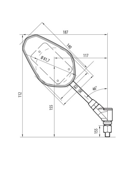 Coppia di specchietti Trident moto Filettatura destra M10x1 25