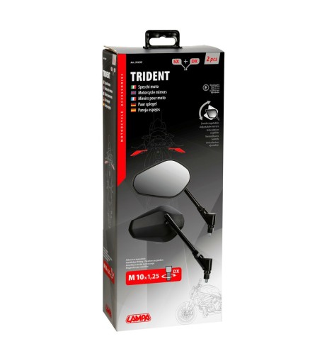 Coppia di specchietti Trident moto Filettatura destra M10x1 25