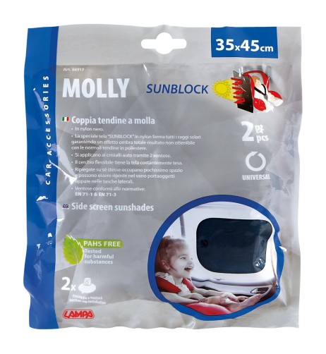 Coppia di tendine parasole auto a molla 35x45 cm