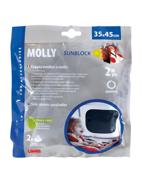 Coppia di tendine parasole auto a molla 35x45 cm