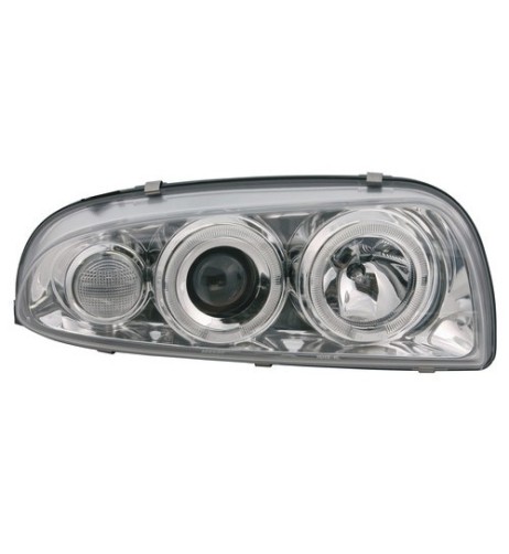 Coppia fanali anteriori cromo Angel Eyes Ford Fiesta IV dal 08 1995 al 01 2
