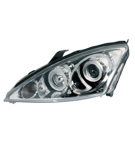 Coppia fanali anteriori cromo Angel Eyes Ford Focus dal 10 2000 al 12 2004