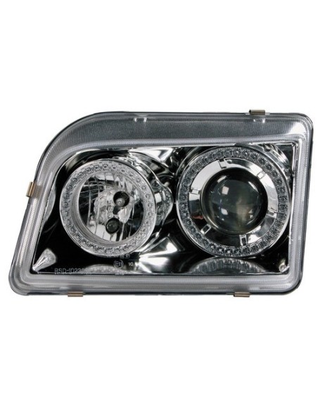 Coppia fanali anteriori cromo Angel Eyes Renault Clio dal 09 1990 al 02 199