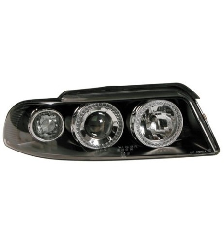 Coppia fanali anteriori neri Angel Eyes Audi A4 dal 03 1999 al 11 2000