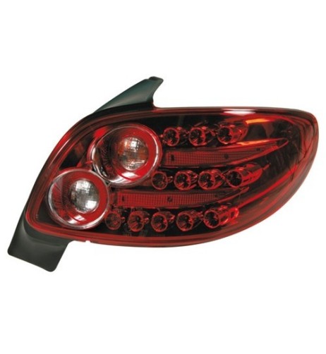 Coppia fanali posteriori rossi LED Peugeot 206 dal 09 1998