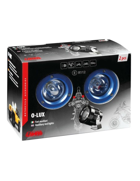 Coppia fari ausiliari a led 12V 1800lm in alluminio Blu