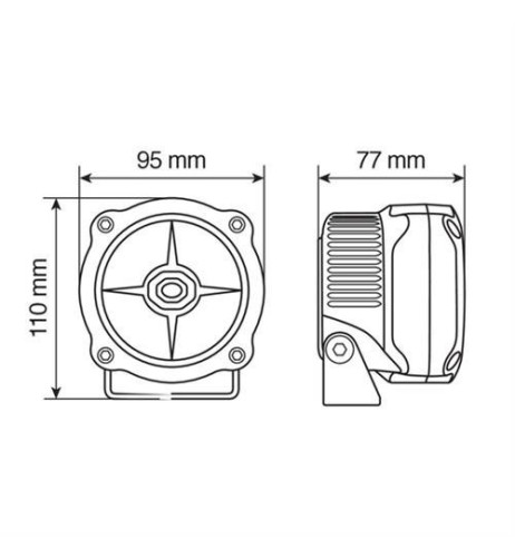 Coppia fari ausiliari alluminio a 4 led 12V moto impermeabili omologati