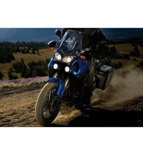 Coppia fari ausiliari alluminio a 4 led 12V moto impermeabili omologati