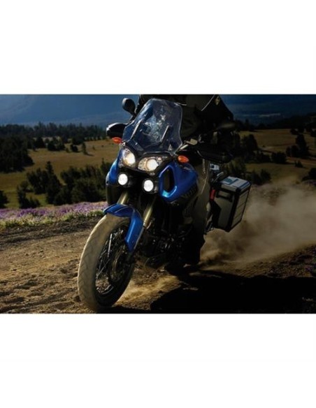 Coppia fari ausiliari alluminio a 4 led 12V moto impermeabili omologati