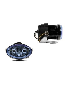 Coppia fari ausiliari antinebbia biluce MOTO e AUTO 12V 55W omologati 85x67