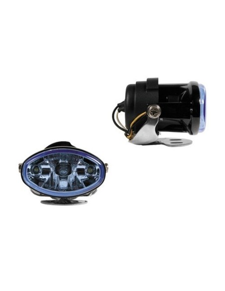 Coppia fari ausiliari antinebbia biluce MOTO e AUTO 12V 55W omologati 85x67