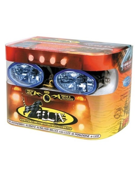 Coppia fari ausiliari antinebbia biluce MOTO e AUTO 12V 55W omologati 85x67