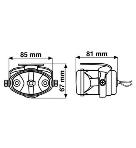 Coppia fari ausiliari antinebbia biluce MOTO e AUTO 12V 55W omologati 85x67