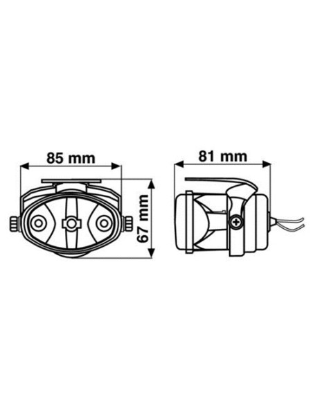 Coppia fari ausiliari antinebbia biluce MOTO e AUTO 12V 55W omologati 85x67