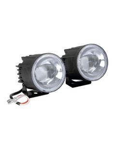 Coppia fari ausiliari fendinebbia a Led con staffe per moto 650lm 5700K