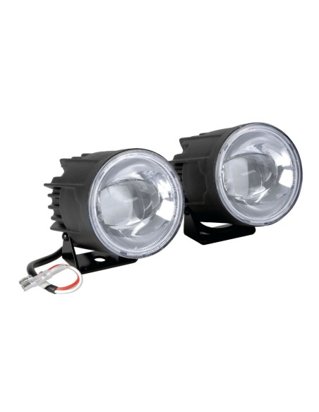 Coppia fari ausiliari fendinebbia a Led con staffe per moto 650lm 5700K