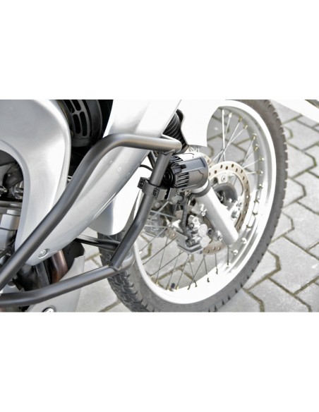 Coppia fari ausiliari fendinebbia a Led con staffe per moto 650lm 5700K