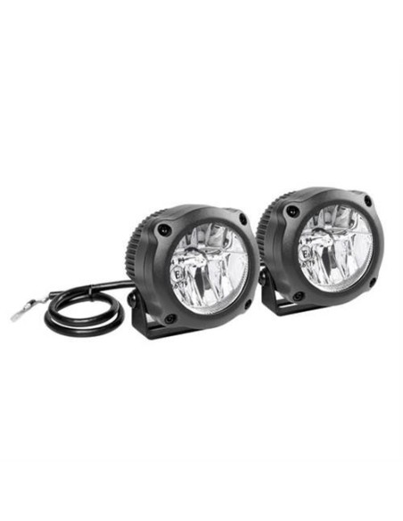 Coppia fari fendinebbia alluminio a 2 led 12V moto impermeabili omologati