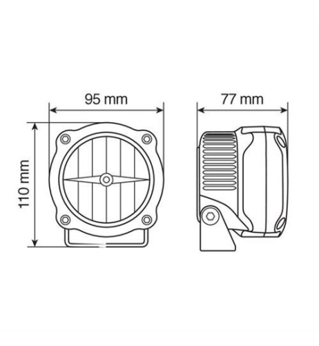Coppia fari fendinebbia alluminio a 2 led 12V moto impermeabili omologati