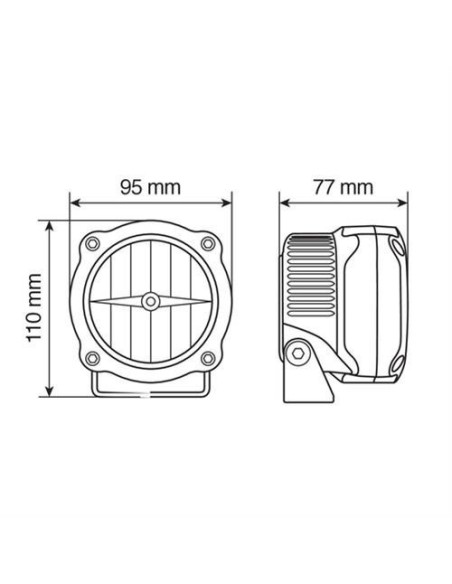 Coppia fari fendinebbia alluminio a 2 led 12V moto impermeabili omologati