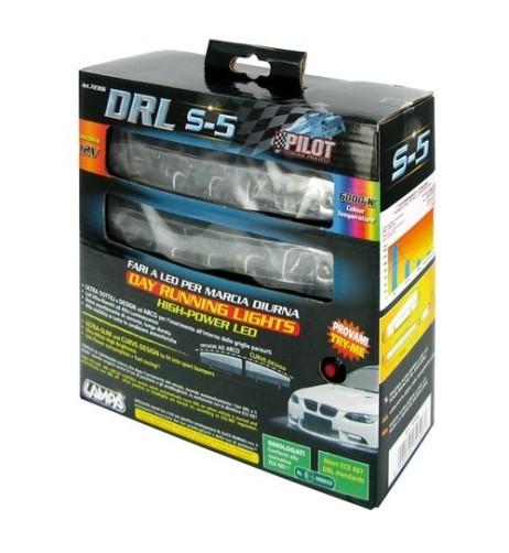 Coppia fari led marcia diurna universali 6000K 12V