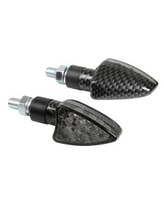 Coppia frecce indicatori direzione moto carbon 3 led
