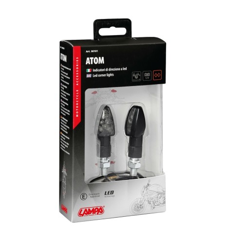 Coppia frecce indicatori direzione moto nero 10 led