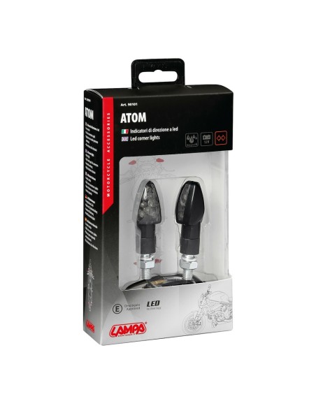 Coppia frecce indicatori direzione moto nero 10 led