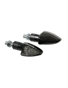 Coppia frecce indicatori direzione moto nero 3 led