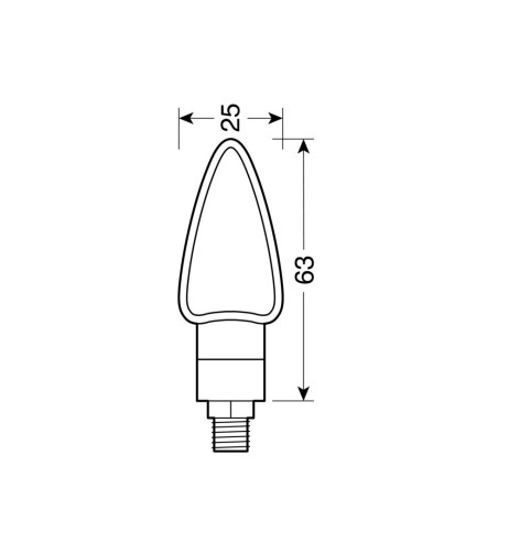 Coppia frecce indicatori direzione moto nero 3 led