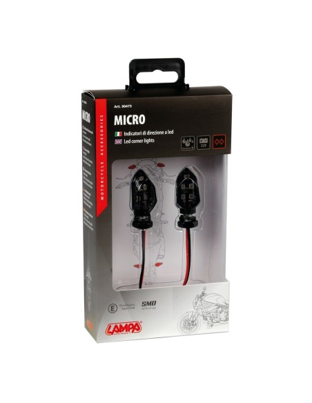 Coppia frecce per moto indicatori di direzione a Led Micro