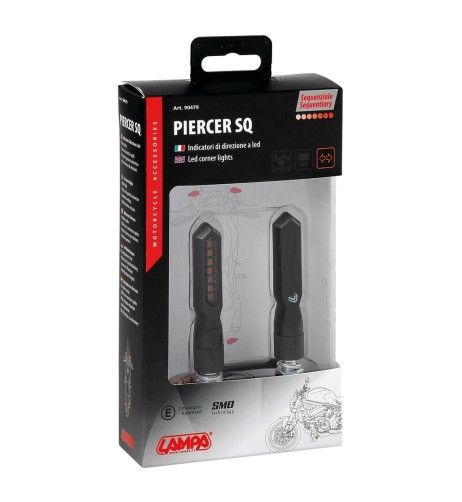 Coppia frecce per moto indicatori di direzione a Led sequenziale Piercer SQ