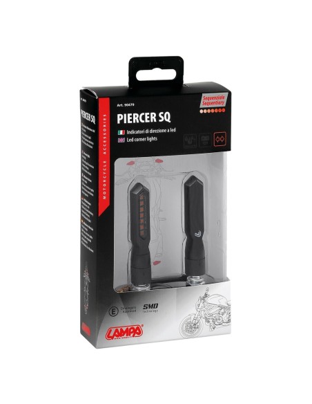 Coppia frecce per moto indicatori di direzione a Led sequenziale Piercer SQ