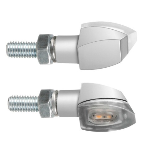 Coppia frecce per moto indicatori di direzione a Led Volt argento