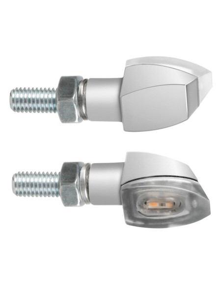 Coppia frecce per moto indicatori di direzione a Led Volt argento