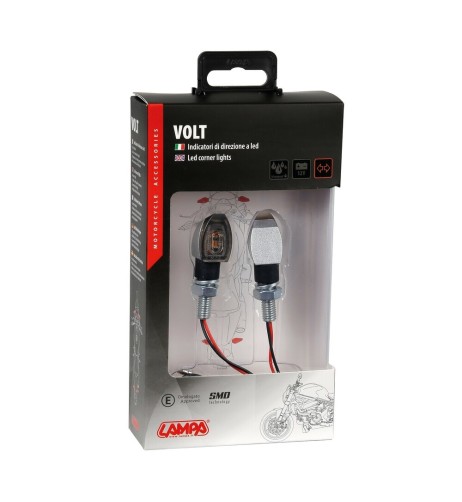 Coppia frecce per moto indicatori di direzione a Led Volt argento