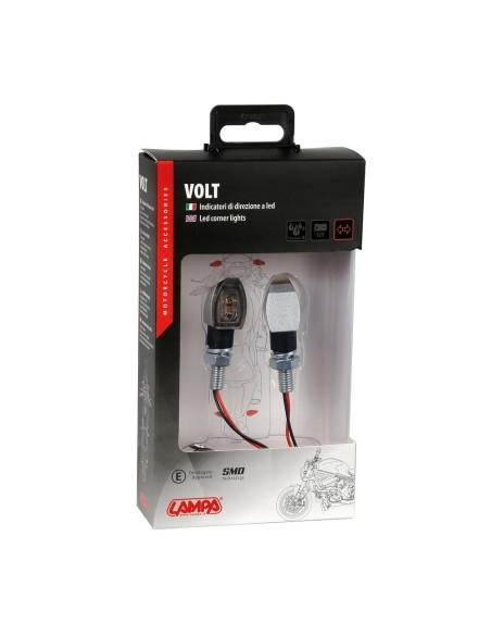 Coppia frecce per moto indicatori di direzione a Led Volt argento