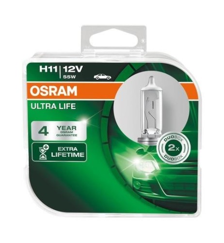 Coppia lampade alogene H11 12V 55W PGJ19 2 Osram Ultra Life