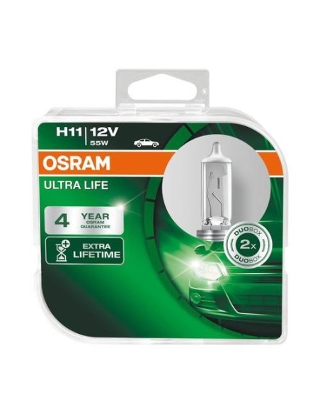 Coppia lampade alogene H11 12V 55W PGJ19 2 Osram Ultra Life