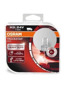 Coppia lampade alogene H3 24V 70W PK22s 3200K Osram Truckstar Pro