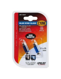 Coppia lampadine alogene Blu Xe Siluro 35mm SV8 5 8 10W 12V