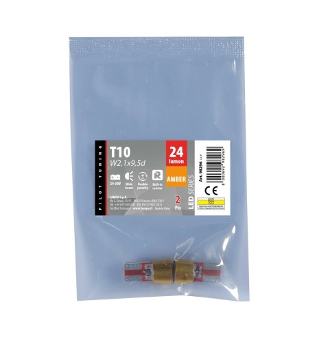 Coppia lampadine camion T10 W2 1x9 5d 6 Led SMD 24V con resistenza Aranci