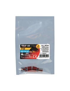 Coppia lampadine camion T10 W2 1x9 5d 6 Led SMD 24V con resistenza Rosso 2