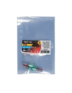 Coppia lampadine camion T10 W2 1x9 5d 6 Led SMD 24V con resistenza Verde 2