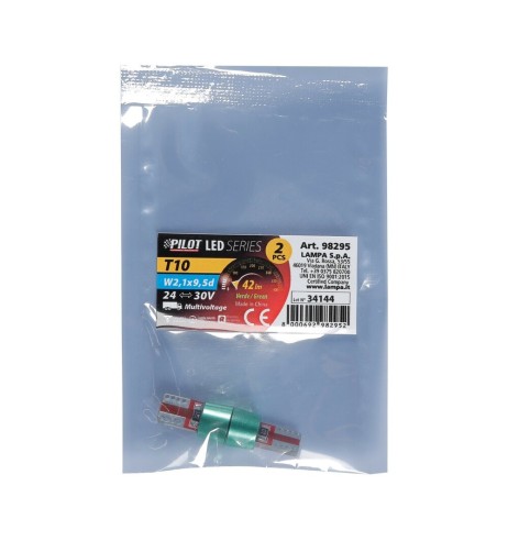 Coppia lampadine camion T10 W2 1x9 5d 6 Led SMD 24V con resistenza Verde