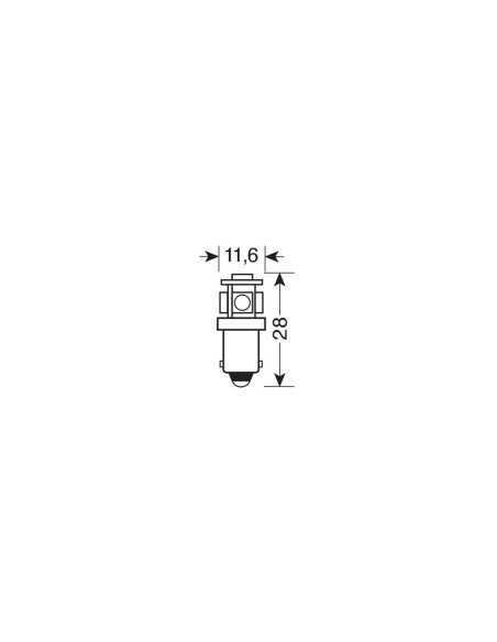 Coppia lampadine Hyper Led 24 28V BA9s T4W 5 LED
