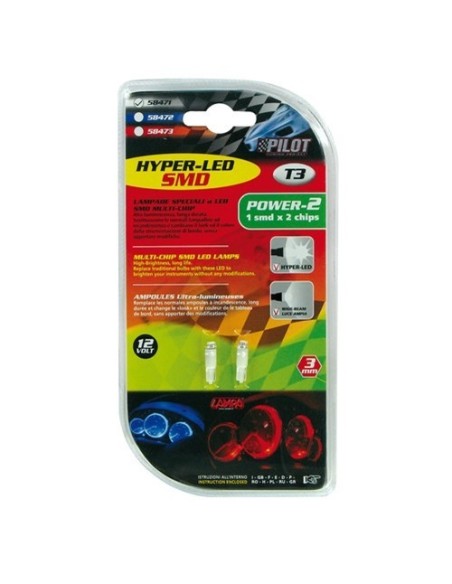 Coppia lampadine Hyper Led Power 2 T3 W2x4 6d 12V bianco