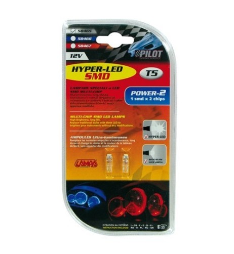 Coppia lampadine Hyper Led Power 2 T5 W2x4 6d 12V