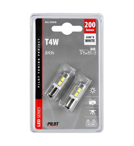 Coppia lampadine LED BA9s T4W 9 32V 6500K bianco doppia polarit 