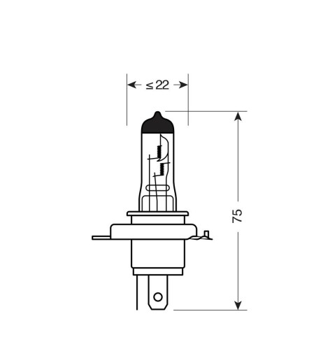 Coppia lampadine moto Osram 12V Night Racer H4 P43t 60 55W Xenon Look